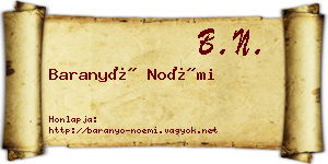 Baranyó Noémi névjegykártya