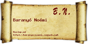 Baranyó Noémi névjegykártya